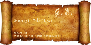 Georgi Mátka névjegykártya